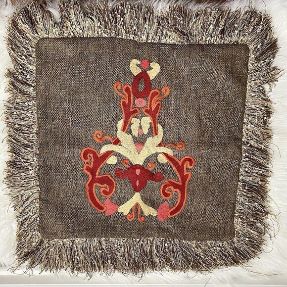 Decorative Brown/Rust Pillow Covers for sofa 20x20 set of 2 - Picture 3 of 10